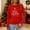 Red, variant on Christmas Tree Shirt Women Christmas Embroidered Trees Long Sleeve Shirts Gift Xmas Graphic Tee Tops