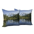 thumbnail image 6 of Ambesonne Mountain Throw Pillow Cover 2 Pack, Tree and Snowy Nature, 16", Green Blue White, 6 of 6