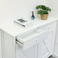 thumbnail image 4 of Pirecart Kitchen Double Tilt Out Trash Can Cabinet, 20 Gallons Wooden Laundry Sorter Cabinet with Drawer, White, 4 of 7