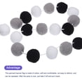 thumbnail image 3 of Uxcell 2Pcs Felt Ball Garland Black White Gray Pom Pom Garland Handing Balls 8.2 Feet Long 24 Balls for Christmas, 3 of 6