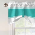 thumbnail image 4 of Tie Up Valance for Windows Turquoise Stripe Curtains Valances Rod Pocket Valance Window Treatments Farmhouse Balloon Curtains for Kitchen Living Room Bedroom Bathroom Decor 42x12 Inch, 4 of 9