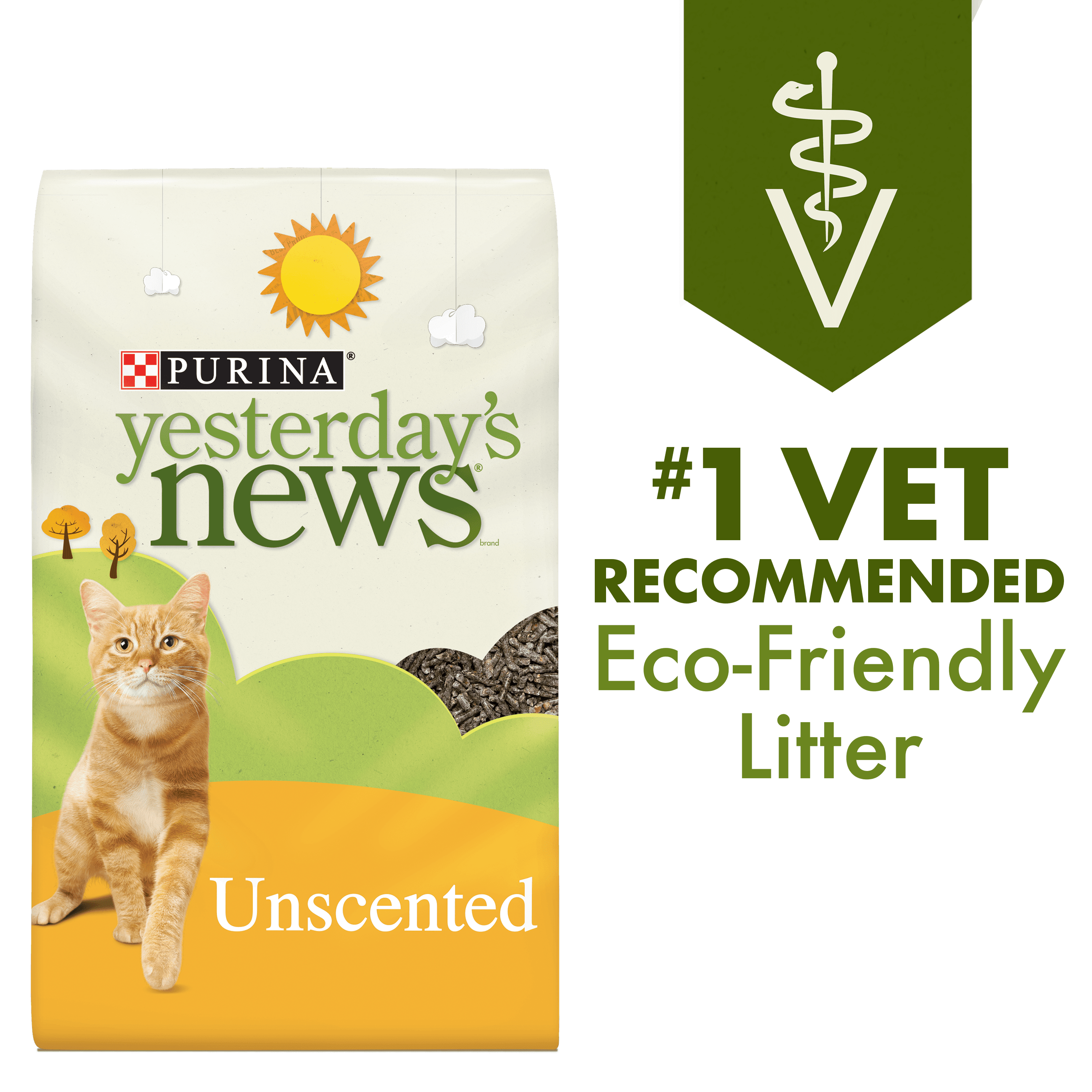 Purina Yesterday's News Non Clumping Paper Cat Litter, Unscented Low