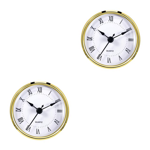 Bearachild Inserto de reloj de cuarzo de 3-1/8 pulgadas (80 mm) para la pared del hogar Borde dorado Árabe Type1