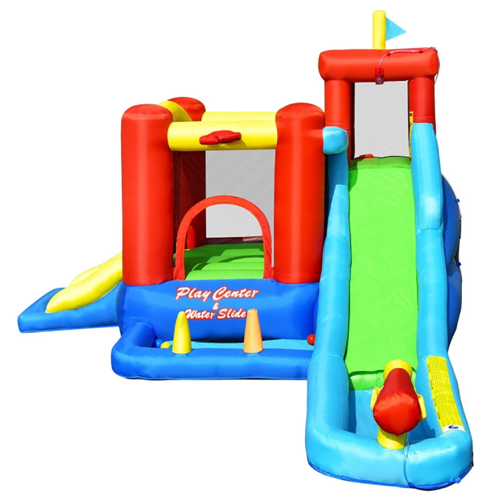 Aimee Lii 9-in-1 Inflatable Kids Water Slide Bounce House with 860W Blower, Playhouse for Kids Outdoor