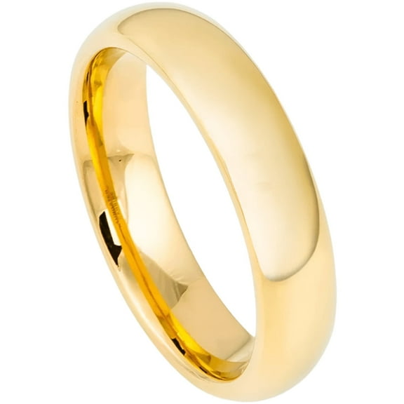 Men's 6mm Gold Polished Classic Wedding Band Ring for Men and Women