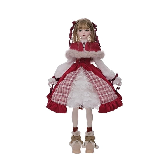 Bjd Doll 1/4 Cirra C Full Set Female Winter Cute New Year Costume Toy For Girls Ball Jointed Dolls