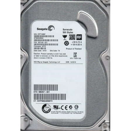 ST500DM002, Z3T, TK, PN 1BD142-021, FW HP73, Seagate 500GB SATA 3.5 Hard Drive