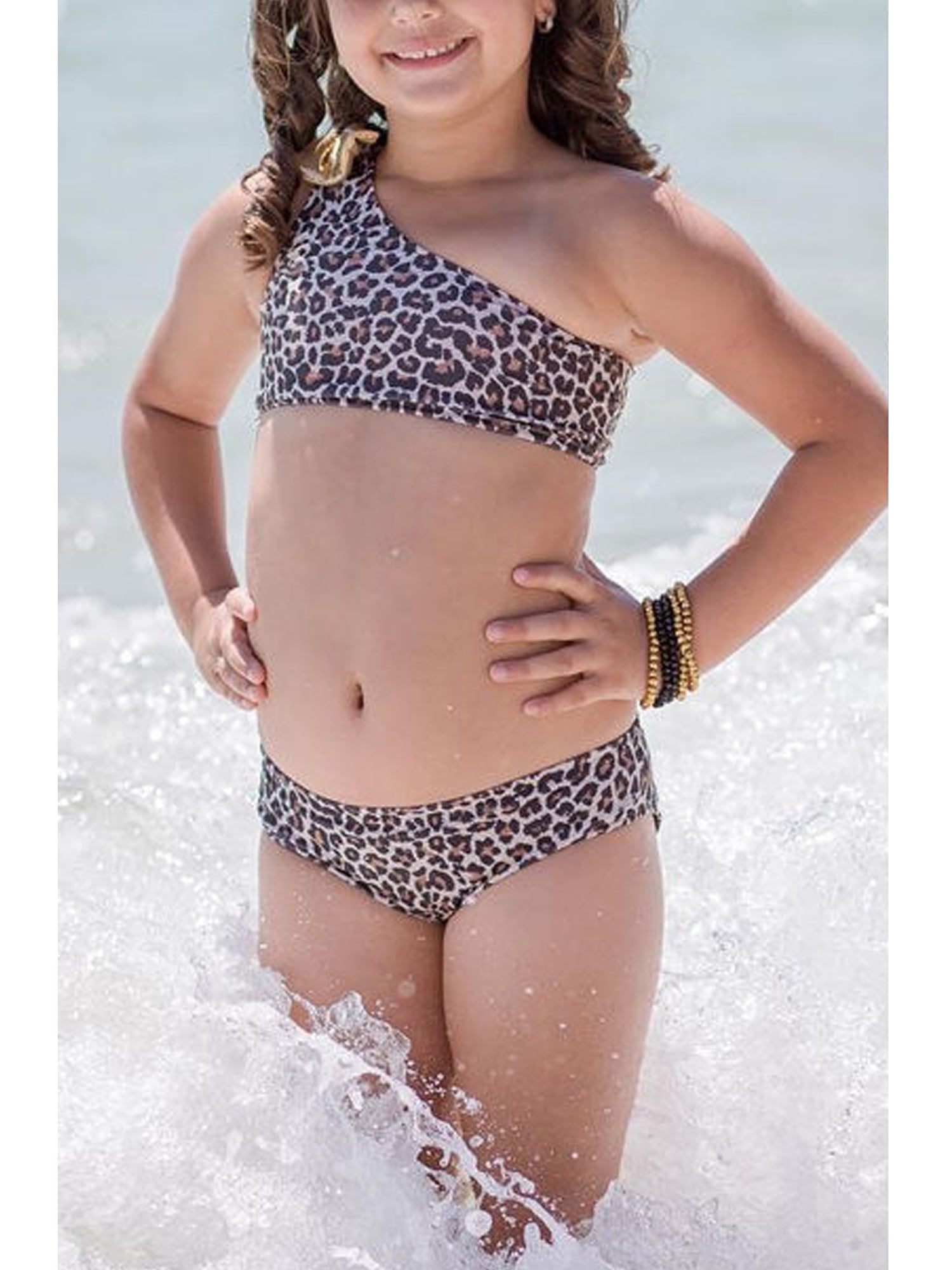 Baby Girl Sky Blue Rosettes Bikini Swimwear Swimsuit Tutu 3PC set For Size 2-7Y 