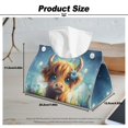 thumbnail image 7 of COEQINE Rectangle Facial Tissue Holder Dispenser PU Leather Facial Tissue Organizer Case for Bathroom, Kitchen, Bathroom, Outdoor, Car, 7.95"X4.92"X4.52", Cute Highland Cow, 2 PCS, 7 of 7