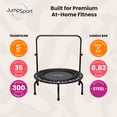 thumbnail image 4 of JumpSport 350 Series 39" Trampoline & Handle Bar Bundle, 30 Adjustable Bungees, Stable No-Tip Arched Legs, & 60 Day Streaming Trial, 4 of 12