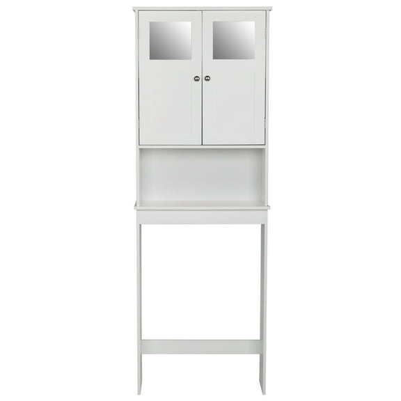 Double Doors Bathroom Cabinet, White