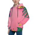 thumbnail image 2 of Fotbe Summer Fruits And Sunglasses Pattern Youth Pullover Hooded Sweatshirt, Boys Hoodie, Kangaroo Pocket Hoodie for Kids Girls -Medium, 2 of 6