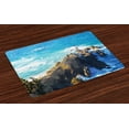 thumbnail image 1 of Ambesonne Travel Place Mats Set of 4, Austalian Cliffs by Sea, Standard Size, Navy Brown, 1 of 4