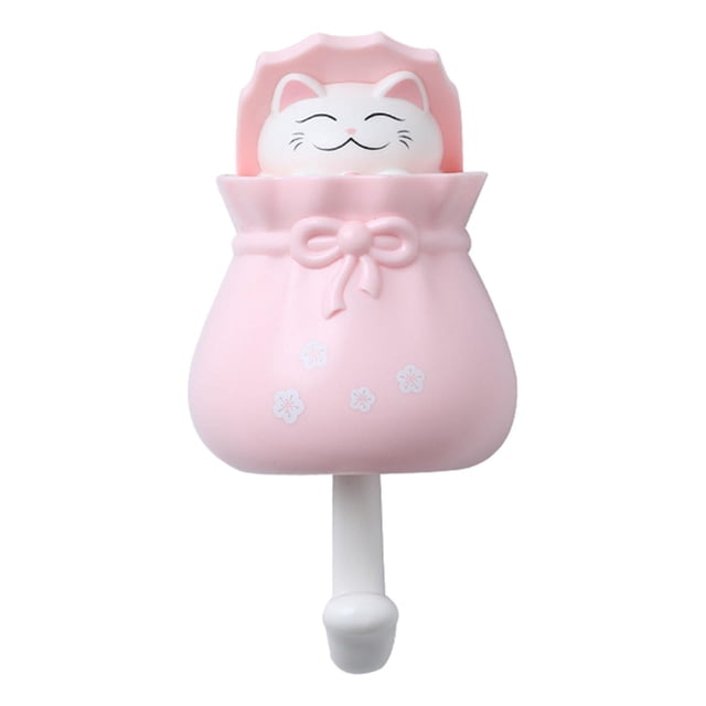 Ganchos de pared con dibujos de animales, organizadores de cocina y baño para camisas y ropa. Rosado