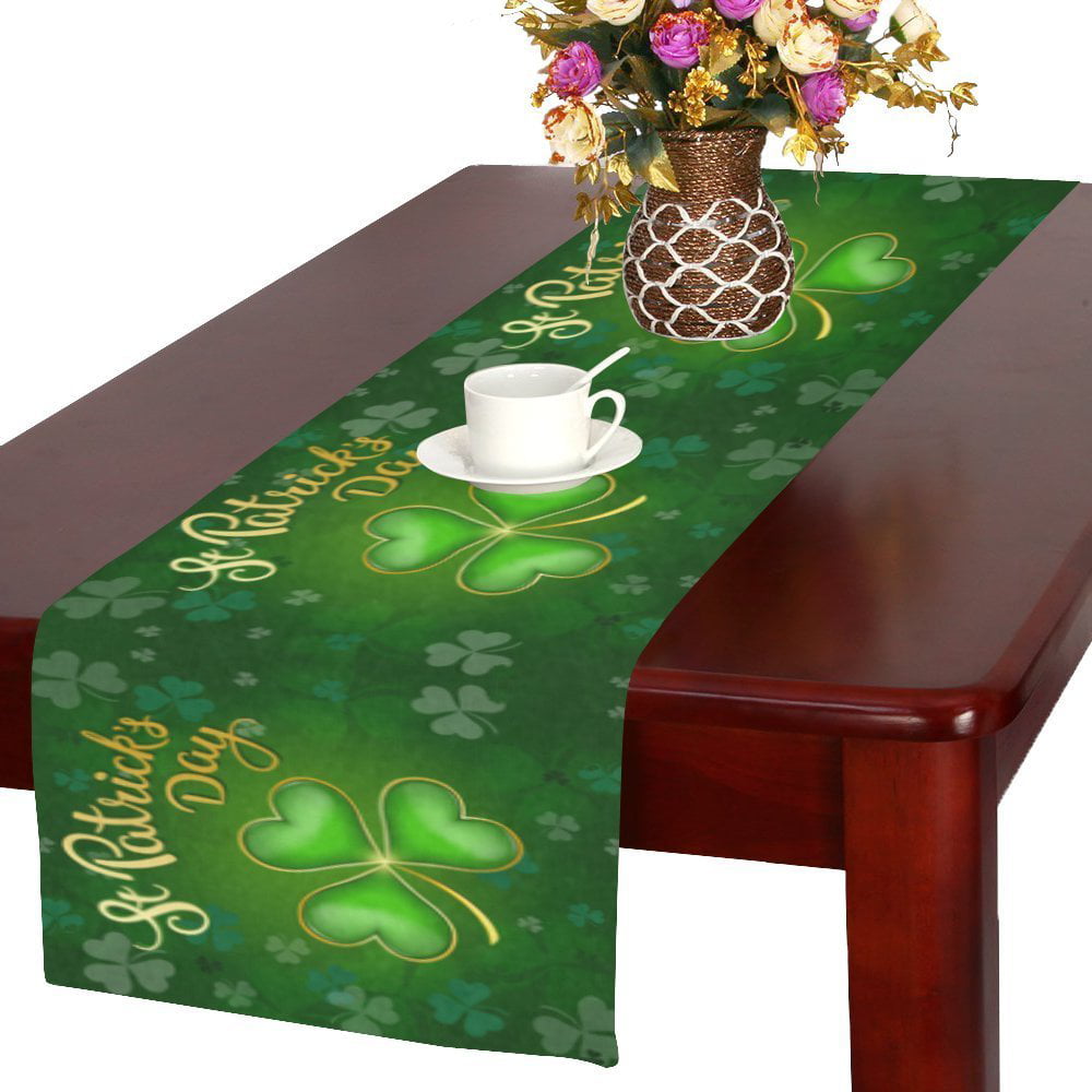 Patrick's Day Irish Decor Tablecloth Shamrock Placemat Clover Table Runner St 