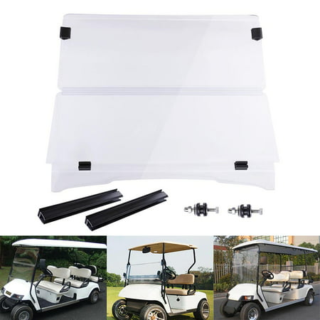 Yescom Folding Acrylic Golf Cart Windshield for EZGO TXT 1995-2013 Clear Fold (Best Golf Cart Accessories)