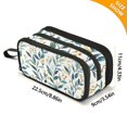 thumbnail image 4 of FORMRS Pencil Case with 3 Compartments Zipper Pouch, Elementary School Level and up, Darker Leafy Pattern, 4 of 8
