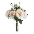 thumbnail image 3 of Ramo de flores artificiales Flores de boda para centros de mesa Jardín de escritorio , Blanco Soledad Ramo de simulación, 3 of 6