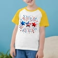 thumbnail image 2 of CFLVAEK T-Shirts pour Enfants 4 Juillet Garçons Filles Étoiles Rayures Graphiques Col Rond Manches Courtes Raglan pour Jour de l'Indépendance 5 Ans, 2 of 8