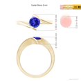 thumbnail image 5 of ANGARA Natural Bar-Set Solitaire Round Tanzanite Bypass Ring in 14K Yellow Gold for Women (Size-6mm) | December Birthstone, Birthday, Anniversary, Jewelry Gift for Women | Natural Tanzanite Ring, 5 of 9