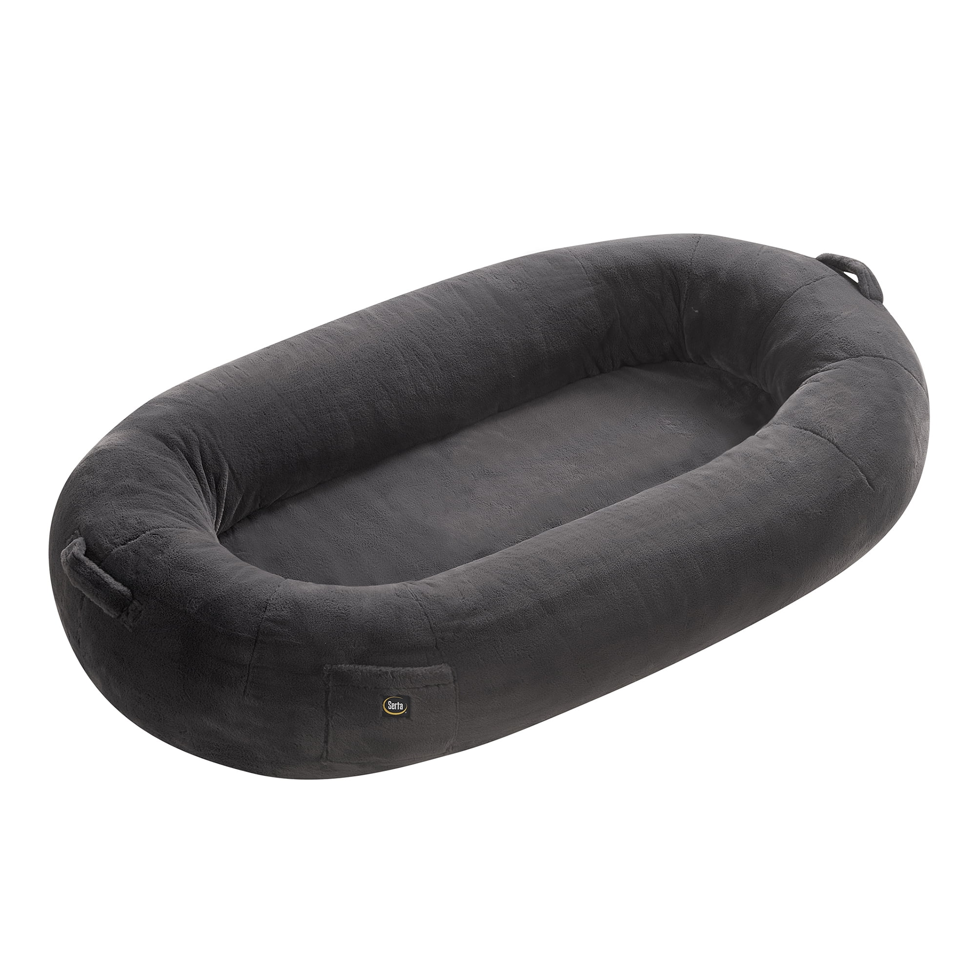 Serta Halo Lounger Charcoal Foam Filled Human Dog Bed Bean Bag Chair