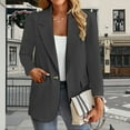 thumbnail image 2 of Breezora Women's Slim Fit Blazer with Pockets Long Sleeve Professional Office Commuting Elegant Tops M Size Grey, 2 of 5
