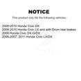 thumbnail image 2 of Transit Auto Rear Brake Drum Shoe Hardware and Wheel Hub Bearing Assembly Kit for Car Honda Civic - Left Right Side (Driver Passenger) K7D-100190, 2 of 11