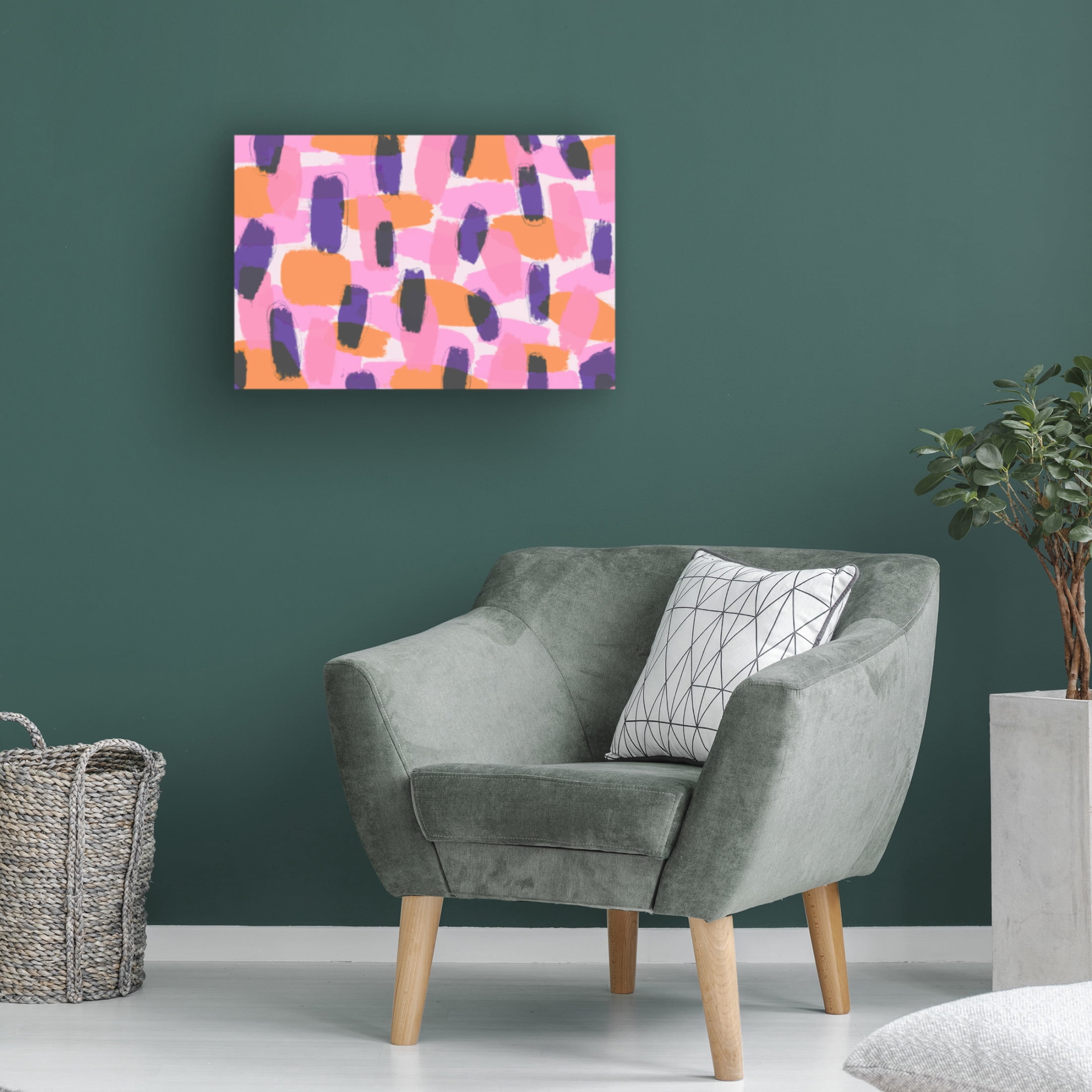 Canvas Wall Art - Treechild 'Layered Purple Strokes Pattern' Wall Art for Living Room, Bedroom, or Office D?cor by Trademark Fine Art - 32 x 22 Inches