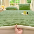 thumbnail image 5 of Maplenight Premium Rabbit Flannel Queen Size Mattress Cover - Warm, Non-Slip, Double-Sided Edging, Machine Washable (150x200cm) Green, 5 of 5