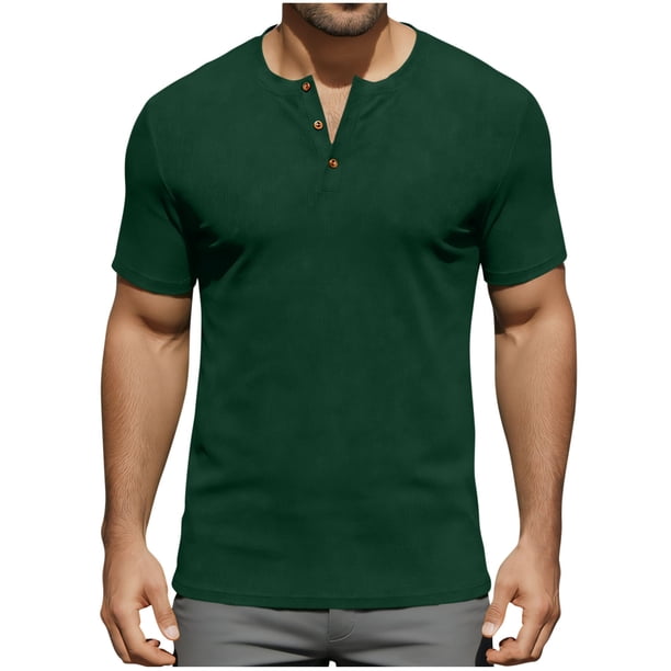 Usted Es Más Que una Prueba de Puntuación Estilo de Camisa Casual de Color Sólido Botón de Manga Corta Cuello Redondo Blusa, Hombre Casual de Manga Corta Botón Abajo Camisas Suéter
