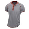 thumbnail image 3 of Men's Fashion Collar Color Block Shirt Casual Short Sleeved Top2XL, 3 of 4