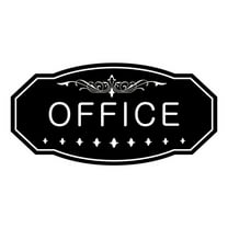 Victorian Office Sign (Black) - Large 5" X 10"