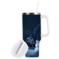 thumbnail image 2 of 40 oz Insulated Stainless Steel Tumbler Double Wall Stainless Steel Tumbler with 2-Way Drinking Mysterious Christmas Night Scene, 2 of 9