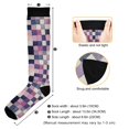 thumbnail image 3 of FORMRS Womens Knee High Socks Casual Long Thick Travel Daily Wear, 1 Pair, Pink and Purple Plaid Pattern, 3 of 6
