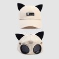 thumbnail image 1 of New American Pilot Baseball Cap Sunglasses Hats Dual-use Cute Cat Ears Men Women Unisex Caps Outdoors Sunscreen Visor Casquette qym unisex, 1 of 2
