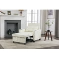 thumbnail image 5 of Futon Chair, Convertible Chair, 3-in-1 Pull Out Sleeper Chair Beds with USB Ports, Wear-resistant and Anti-scratch, Armchair Bed Sleeper for Living Room, White, 5 of 9