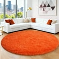 thumbnail image 2 of ASPILLOW Fluffy Circular Rugs,6ft Orange Soft Fuzzy Plush Indoor Round Carpets for Bedroom Living Room Kids Room Nursery, 2 of 8