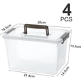 thumbnail image 3 of 4 paquetes de contenedores de almacenamiento de plástico con tapas con pestillo Caja de almacenamiento transparente con asa Contenedores de almacenamiento apilables para organizar juguetes,, 3 of 8