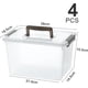 thumbnail image 3 of 4 paquetes de contenedores de almacenamiento de plástico con tapas con pestillo Caja de almacenamiento transparente con asa Contenedores de almacenamiento apilables para organizar juguetes,, 3 of 8