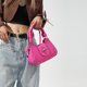 thumbnail image 1 of Bolso de mano con remaches de PU para mujer, bolso cruzado sólido con asa superior, bolso de hombro (rosa rojo), 1 of 5