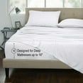 thumbnail image 4 of ROYALE LINENS 300 Thread Count 100% Long Staple Combed Cotton Sheet Set - 4 Piece King Bed Sheets - 1 Fitted, 1 Flat & 2 Pillow Cases - Soft Cool & Crisp Sheet Set (King, White), 4 of 10
