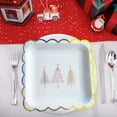 thumbnail image 5 of dajkiuy Christmas Dinnerware set,10 Pcs Disposable Dinnerware Heavy Duty for 10 Guests Christmas New Year Theme Party Supplies Merry Christmas Tableware Set (9 inch,Plastic,Gold Rim), 5 of 7