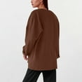 thumbnail image 6 of Feancey Linen Cardigans for Women Open Front Long Sleeve Kimonos Loose Fit Casual Beach Coverups Lightweight Cardigan Jacket Brown S, 6 of 9