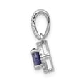 thumbnail image 2 of Real 14kt White Gold .69 Tanzanite and Halo Diamond Pendant; for Adults and Teens; for Women and Men, 2 of 4