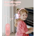 thumbnail image 3 of Kids Headphones with LED Lights for School, Upgrade USB Type C Kid Headphone with Microphone, Volume Limiter 85/94dB, Wired On Ear Headphones for Boys/Girls/Tablet/Travel -Pink, 3 of 7