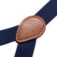 thumbnail image 3 of Buyless Fashion Leather End Suspenders for Men - 48" Elastic Adjustable Straps 1" - Y Shape - 5138-Navy, 3 of 6