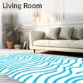 thumbnail image 2 of ODIKA 2'x3' Machine Washable Non-Slip Area Rug, Minimalist Scandinavian Wave Design High Traffic Rug, Blue, 541627, 2 of 7