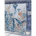 thumbnail image 3 of Ocean Coral Shower Curtain 72x72" with 12 Hooks Underwater World Beach Decor for Bathroom Marine Life Shower Curtain Nautical Whale Jellyfish Seahorse Fish Octopus Shower Curtain Bathtub Accessories, 3 of 6