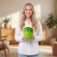 thumbnail image 5 of Strawberry Vase Cute Flower Vessel Floral Holder Tabletop Ornament Room Decor Home Accent Desk Centerpiece Living Display Green, 5 of 5