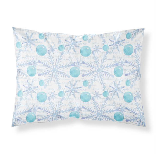 "Treasures Winter Snowflakes on White Printed, Polyester, 250 Thread count, Envelope closure Pillowcase, Standard, Multicolor" Caroline's Treasures BB7487PILLOWCASE